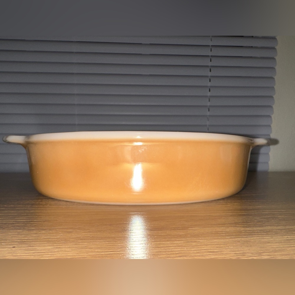 8in Fire King Peach Luster Baking Dish